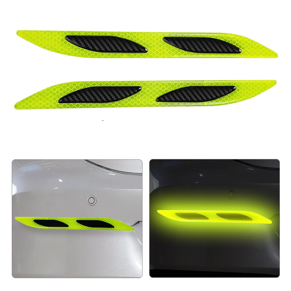 4D Carbon Fiber Car Door Edge Guards - Red Reflective Sticker Protection Strips, 60x7 Cm, Universal Fit With Scraper Tool