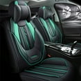 thumbnail image 1 of Leadwolf 2PCS Front Car Seat Covers Leather for Citroen for C3 Picasso 2009-2017 2 Seats Airbag Compatible Leather Waterproof Front Set Cushion Protector with Pillow Black and Green, 1 of 8