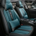 thumbnail image 1 of Leadwolf 2PCS Front Car Seat Covers Leather for Mercedes-Benz for CLC 2000-2014 2 Seats Airbag Compatible Leather Waterproof Front Set Cushion Protector with Headrest Black and Blue, 1 of 6