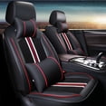 thumbnail image 1 of Leadwolf 2PCs Front Car Seat Covers Leather for Lada for Samara 1987-1997 2 Seats Airbag Compatible Water Resistant Front Set Cushion Protector Black and Red, 1 of 6