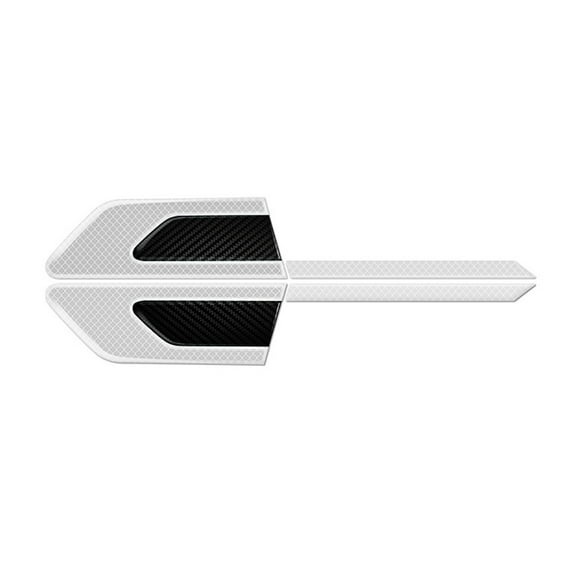 Leadwolf 2Pcs Carbon Fiber Decoration Car Side Reflective Stickers Side Marker Universal Safety Reflective Warning Scratch Resistant Stickers Outer white and inner black