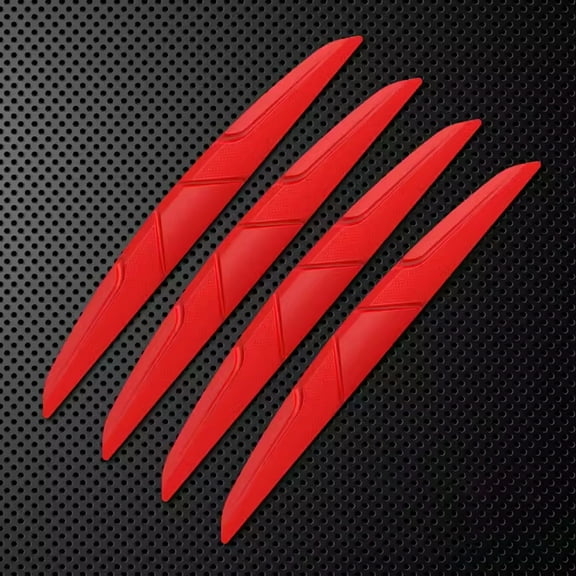 Leadwolf 4 Packs Anti-Collision Patch Car Bumper Guard Strip Anti-Scratch Bumper Protector Trim Universal Rear Bumper Protector Car Door Edge Guards Car Side Door Edge Guards Protector Red