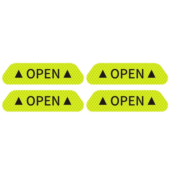 Leadwolf 4PCS Reflective Open Warning Stickers for Car Door, Night Visibility Auto Safety Prompt Decals Anti-Collision Protective Strip Tape, Car Accessories Universal for Truck, SUV, Van Green