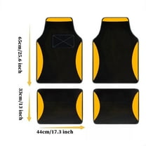 Leadwolf 4PCS/Set Car Floor Mats Universal for SEAT Yellow Velvet Colored Stripe Waterproof Interior Carpet Mats Protection Accessories