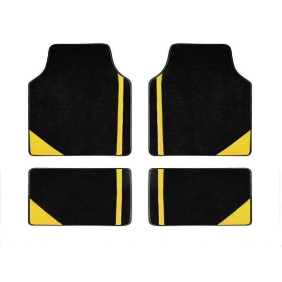 Leadwolf Car Floor Mats universal Full Coverage Auto Floor Mats All Weather Luxury Floor Liners Anti - Slip Car Mats Protector Car Carpet Yellow 4PCS