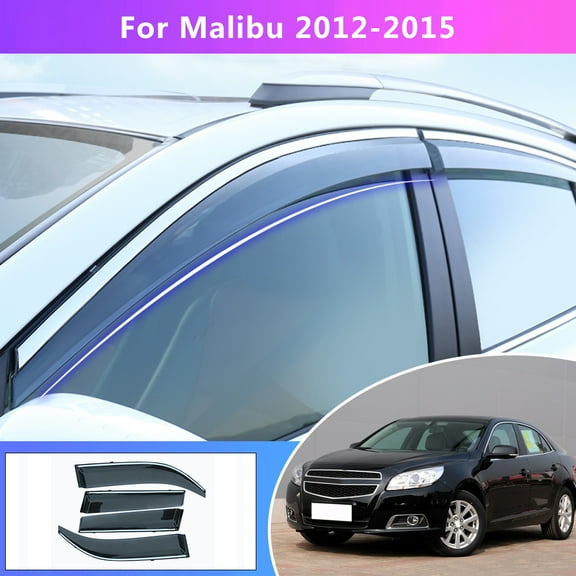 Leadwolf 4pcs ABS Car Smoke Window Sun Rain Visor Deflector Guard For Chevrolet Malibu 2012 2013 2014 2015 Accessories