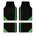 thumbnail image 1 of Leadwolf 4pcs Car Floor Mats Universal for Acura Vinyl Green Velvet Colored Stripe Non-Slip Backing Front Rear Liner Carpet, 1 of 6
