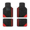 thumbnail image 1 of Leadwolf 4pcs Car Floor Mats Universal for Land Rover Vinyl Red Velvet Colored Stripe All Weather Front Rear Liner Carpet, 1 of 5