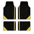 thumbnail image 1 of Leadwolf 4pcs Car Floor Mats Universal for Volkswagen Vinyl Yellow Velvet Colored Stripe Waterproof Front Rear Liner Carpet, 1 of 8