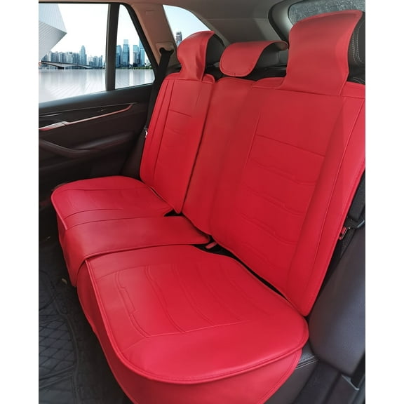 Leadwolf Back Car Seat Protectors for Mercedes-Benz for A220 2018-2024 Waterproof Soft Front Rear Cushion Protector standard Red 1PCS