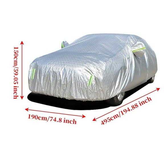Leadwolf Car Cover Waterproof All Weather for Infiniti Q50 Sedan Outdoor Full Cover Rain Sun UV Protection with Zipper Cotton, Length up to 195 " Silver