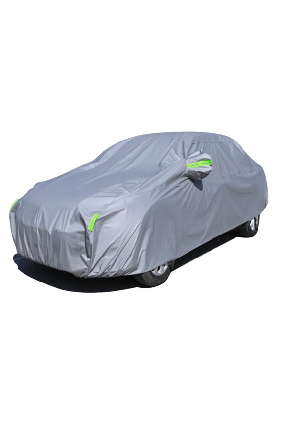 Car Cover Waterproof All Weather Scratch Resistant, Dustproof, Sunscreen, Snow Prevention, Ultraviolet-Proof Green Reflective Stripe Length up to 171.2595"
