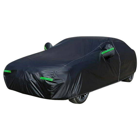 Leadwolf Car Covers for Automobiles All Weather Waterproof for Jeep for New Compass Upgraded UV Protective Vehicle Cover Spunlace Nonwoven Length up to 173 " Black