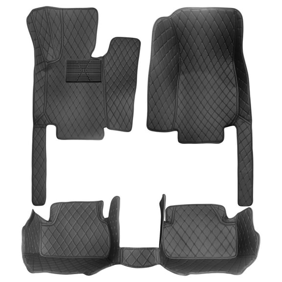 Leadwolf Car Floor Mats Carpet Compatible with M4 Convertible 2014-2018 for BWM Luxury Leather Waterproof Non-Slip Full Coverage Floor Liner Full Set Black