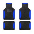thumbnail image 1 of Leadwolf Car Floor Mats Universal for Chevrolet for Spark Blue Velvet Colored Stripe Waterproof Front Rear Liner Carpet 4pcs, 1 of 6