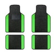thumbnail image 1 of Leadwolf Car Floor Mats Universal for Genesis for G90 Green Velvet Colored Stripe Waterproof Front Rear Liner Carpet 4pcs, 1 of 6