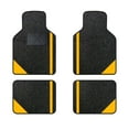 thumbnail image 1 of Leadwolf Car Floor Mats Universal for Jeep for Compass Yellow Velvet Colored Stripe All Weather Front Rear Liner Carpet 4pcs, 1 of 4