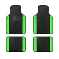 thumbnail image 1 of Leadwolf Car Floor Mats Universal for Mercedes-Benz for G 550 4x4Squared Green Velvet Colored Stripe Non-Slip Backing Front Rear Liner Carpet 4pcs, 1 of 6