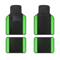 thumbnail image 1 of Leadwolf Car Floor Mats Universal for Volkswagen for Golf GTI Green Velvet Colored Stripe Waterproof Front Rear Liner Carpet 4pcs, 1 of 6