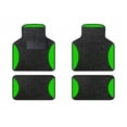 thumbnail image 1 of Leadwolf Car Floor Mats for Acura for ADX Vinyl Carpet Protection Auto Liners All Weather Anti-Slip Velvet Colored Stripe Black and Green 4pcs, 1 of 5