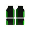 thumbnail image 1 of Leadwolf Car Floor Mats for GMC for Sierra Trucks Vinyl Carpet Protection Car Liners All Weather Velvet Colored Stripe Black and Green 4pcs, 1 of 5