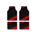 thumbnail image 1 of Leadwolf Car Floor Mats for Jeep for New Compass Vinyl Carpet Protection All Weather Front & Rear Full Set Velvet Colored Stripe Black and Red 4pcs, 1 of 5