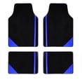 thumbnail image 1 of Leadwolf Car Floor Mats for Lexus for ES350 Vinyl Front and Rear Carpet Protection All Weather Velvet Colored Stripe Black and Blue 4pcs, 1 of 6