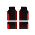 thumbnail image 1 of Leadwolf Car Floor Mats for Lexus for LS500 Vinyl Front and Rear Carpet Protection All Weather Velvet Colored Stripe Black and Red 4pcs, 1 of 5
