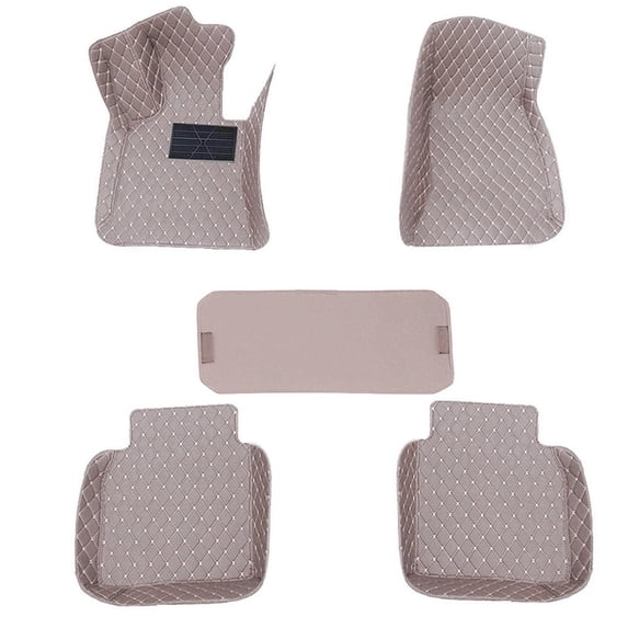 Leadwolf Car Floor Mats for Lexus for RZ300e Luxury Leather Waterproof Anti-Skid Car Carpet Gray 5PCS