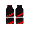 thumbnail image 1 of Leadwolf Car Floor Mats for MINI for Convertible Vinyl Carpet Protection Car Liners All Weather Velvet Colored Stripe Black and Red 4pcs, 1 of 5