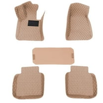 Leadwolf Car Floor Mats for MINI for Cooper Clubman All Weather Protection, Faux Leather Car Carpet Beige 5PCS