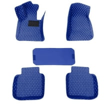 Leadwolf Car Floor Mats for MINI for Cooper S Countryman Car Carpet Waterproof All Weather Luxury Faux Leather Floor Liners Blue 5PCS