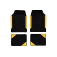 thumbnail image 1 of Leadwolf Car Floor Mats for MINI for Paceman Vinyl Front and Rear Carpet Protection All Weather Velvet Colored Stripe Black and Yellow 4pcs, 1 of 6