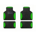 thumbnail image 1 of Leadwolf Car Floor Mats for Mazda for MX-30 Vinyl Front and Rear Carpet Protection All Weather Velvet Colored Stripe Black and Green 4pcs, 1 of 5