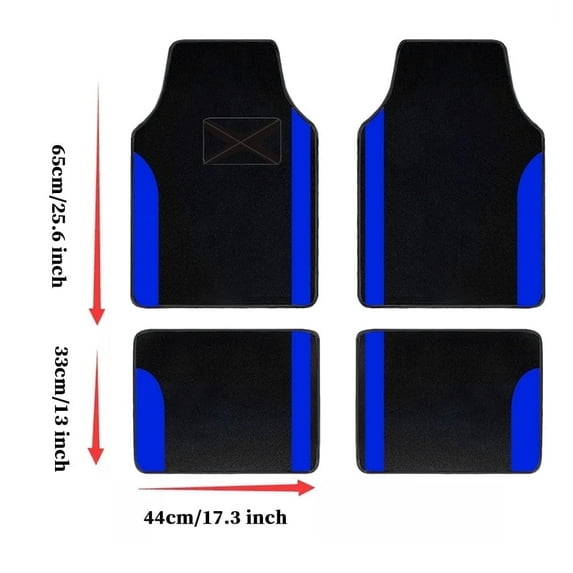 Leadwolf Car Floor Mats for Mercedes-Benz for AMGGLA35 Vinyl Carpet Protection Car Liners All Weather Velvet Colored Stripe Black and Blue 4pcs