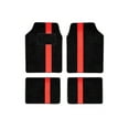 thumbnail image 1 of Leadwolf Car Floor Mats for Mercedes-Benz for CLS-Class Vinyl Front and Rear Carpet Protection All Weather Velvet Colored Stripe Black and Red 4pcs, 1 of 6