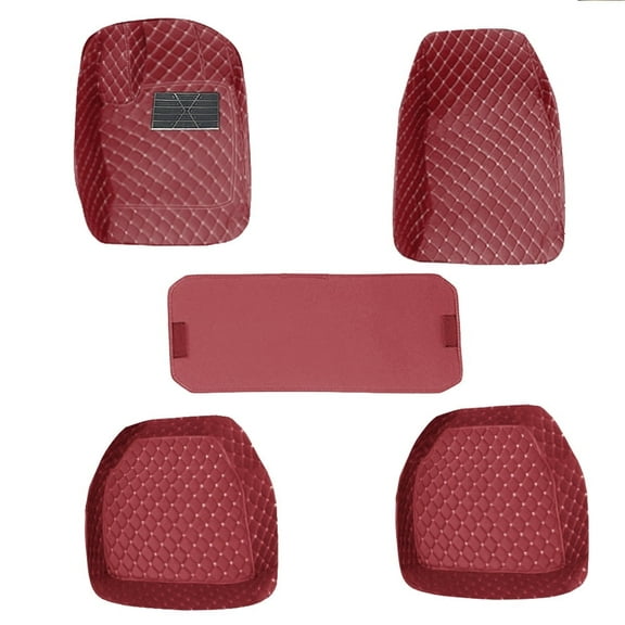 Leadwolf Car Floor Mats for Mercedes-Benz for Sprinter2500 Leather Full Coverage Car Carpet All Weather Luxury Floor Liners Wine Red 5PCS