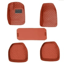 Leadwolf Car Floor Mats for Mitsubishi for Galant Car Carpet Waterproof All Weather Luxury Faux Leather Floor Liners Brown 5PCS