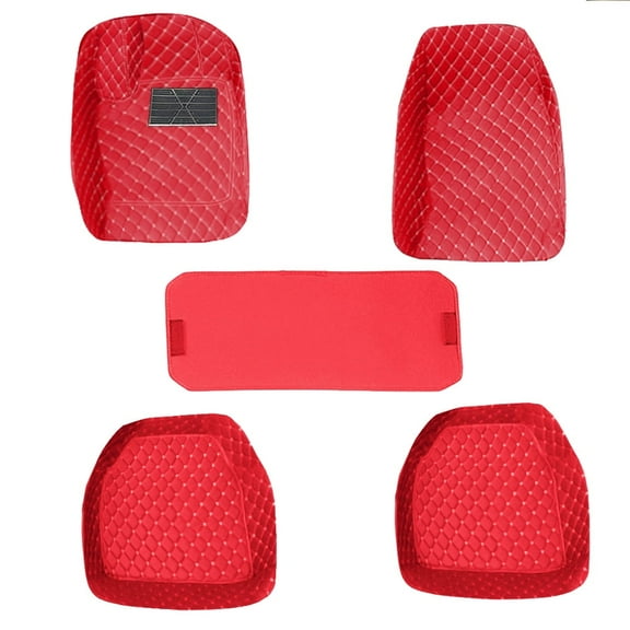 Leadwolf Car Floor Mats for Volkswagen for Beetle（Pre-1980) Waterproof Anti-Slip PU Leather Full Coverage Liner Red 5PCS