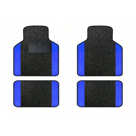 Leadwolf Car Floor Mats universal Full Coverage Auto Floor Mats All Weather Luxury Floor Liners Quality Car Mats Protector Car Carpet Black and Blue 4PCS