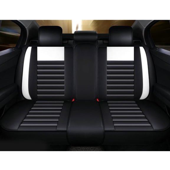 Leadwolf Car Rear Seat Cover Leather for BMW for M2 2016-Present Leather Waterproof Cushion Protecto standard Black and White 1PCS