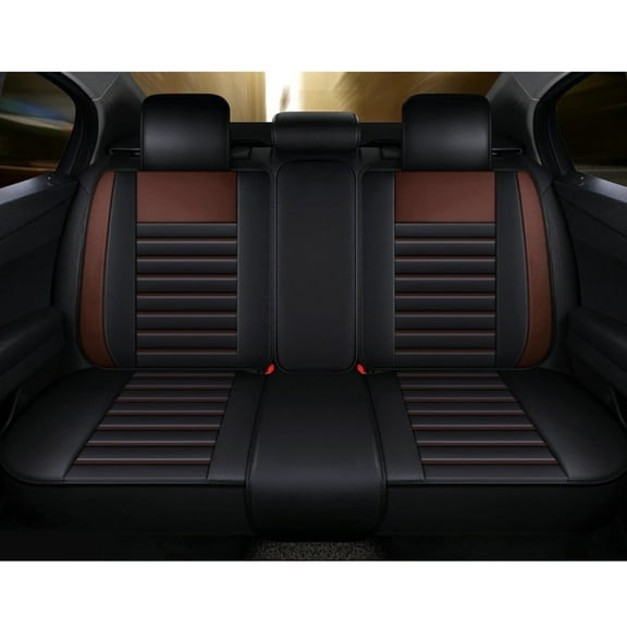 Leadwolf Car Rear Seat Cover Leather for FIAT for Tipo 2015-Present Premium Leather Passenger Seat Protectors standard Black and Coffee 1PCS