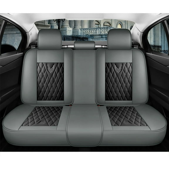 Leadwolf Car Rear Seat Cover Leather for Land Rover for Range Rover Velar 2017-Present Waterproof Premium Leather Protectors luxury Gray 1PCS