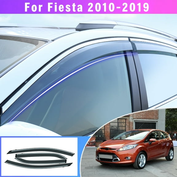 Leadwolf Car Smoke Window Sun Rain Visor Deflector Guard For Ford Fiesta Hatchback 2010 2011 2012 2013 2014 2015-2018 Accessories