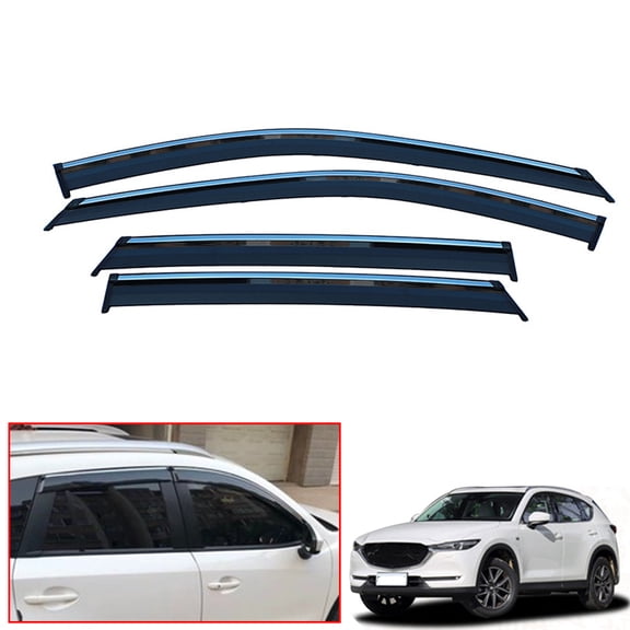 Leadwolf Car Sunny visor ABS 4pcs Car Styling Smoke Window Sun Rain Visor Deflectors Guard For Mazda CX-5 2018 2019 Accessories 4Pcs