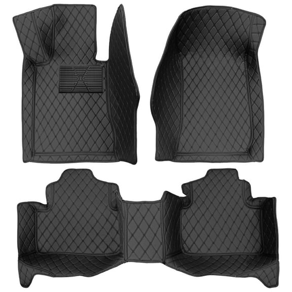 Leadwolf Custom Car Floor Mats Compatible with Mercedes-Benz C-Class AMG station wagon 2008-2014 Full Coverage All Weather Protection Waterproof Non-Slip PU Leather Black