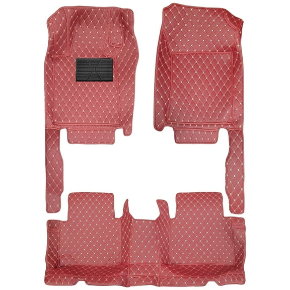 Leadwolf Custom Car Floor Mats Compatible with Nissan Altima 2019-2020 Full Coverage All Weather Protection Waterproof Non-Slip PU Leather Red