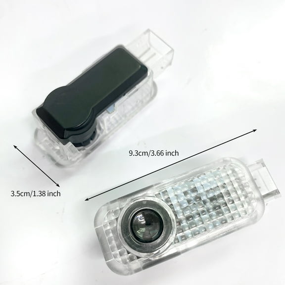 Leadwolf Door Light Logo Projector, 2-Piece Car Welcome Lamp, Compatible with Audi Black