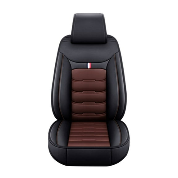 Leadwolf Front Car Seat Protectors for Genesis for G70 2017-Present Waterproof Soft Front Rear Cushion Protector standard Black and Coffee 1PCS