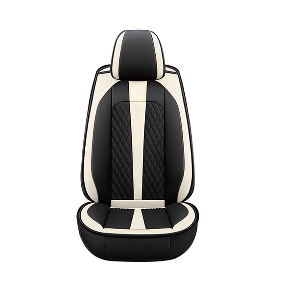 Leadwolf Front Car Seat Protectors for Honda for Ridgeline 2006-Present Waterproof Soft Front Rear Cushion Protector standard Black and Beige 1PCS